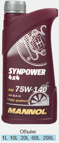 MANNOL MAXPOWER 4x4 75w140 GL5 1л