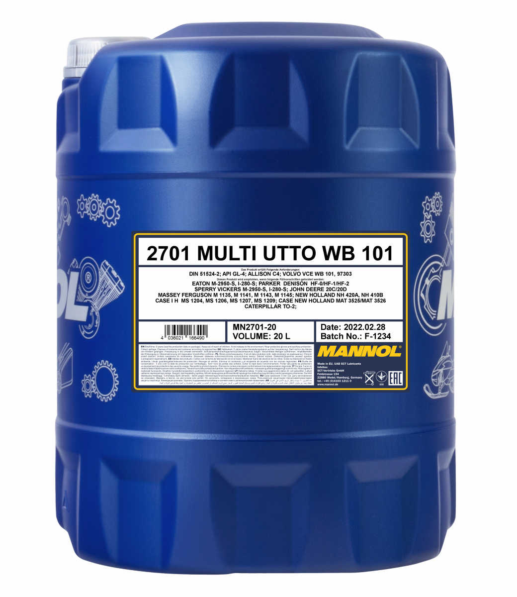 MANNOL UTTO Multi WB 101 20L/ олива синтетична