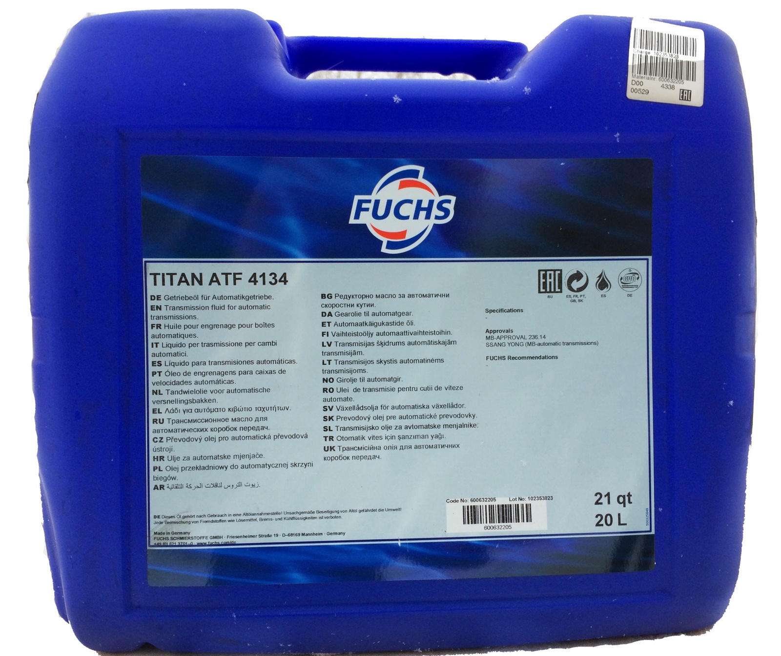 FUCHS TITAN ATF 4134 кан.20л