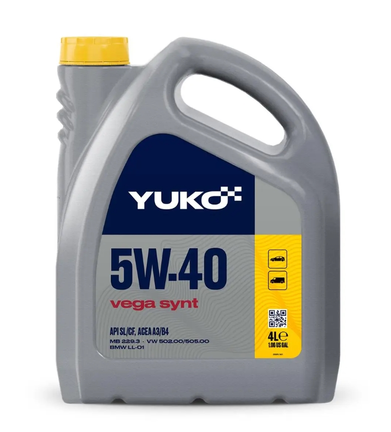 YUKO VEGA SYNT 5W-40  API SL/CF  4л ПЕ каністра
