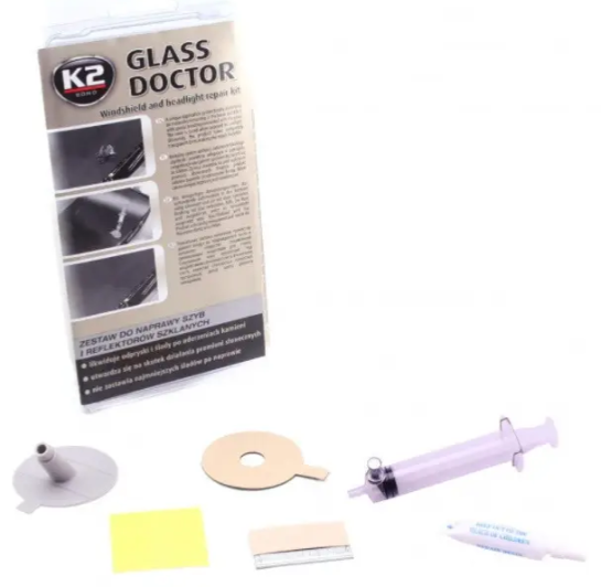 K2  B350  BOND GLASS DOCTOR Набір для ремонту вітрового скла та фар 0,8 мл.