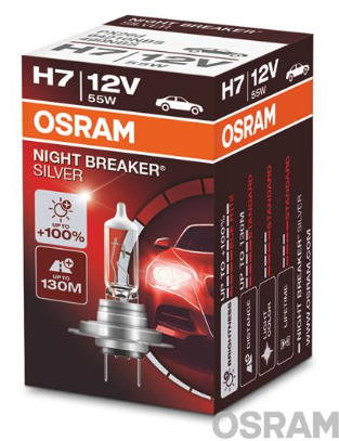 Osram Лампа галоген H7 12v 55W +100% 64210NBS (коробка 1шт)