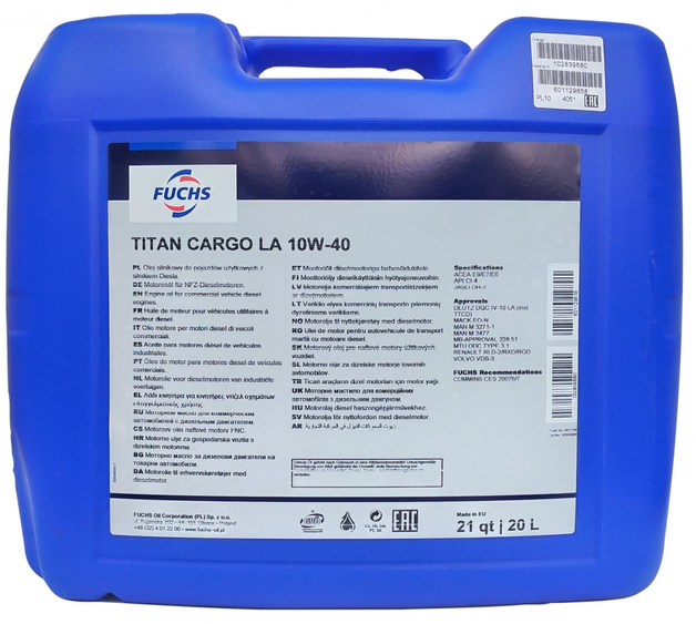 FUCHS TITAN Cargo LA 10W-40 кан.20л (Євро-5)