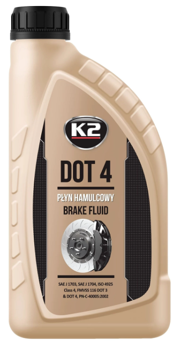 K2  Гальмівна рідина TURBO DOT 4 BRAKE FLUID 1L