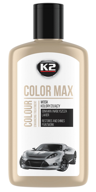 K2 K020 Поліроль восковий для кузова відтіняючий білий/ COLOR MAX WHITE 250ML
