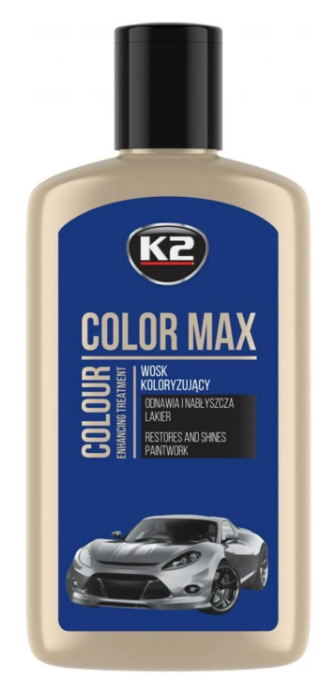 K2 K020  Поліроль восковий для кузова відтіняючий блакитний /  COLOR MAX BLUE 250ML