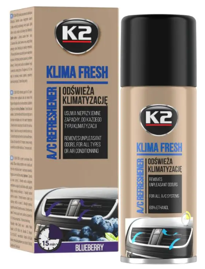 K2 Освіжувач системи кондиціонування "чорниця"/PERFECT KLIMA FRESH 150ML 150ML BLUEBERRY