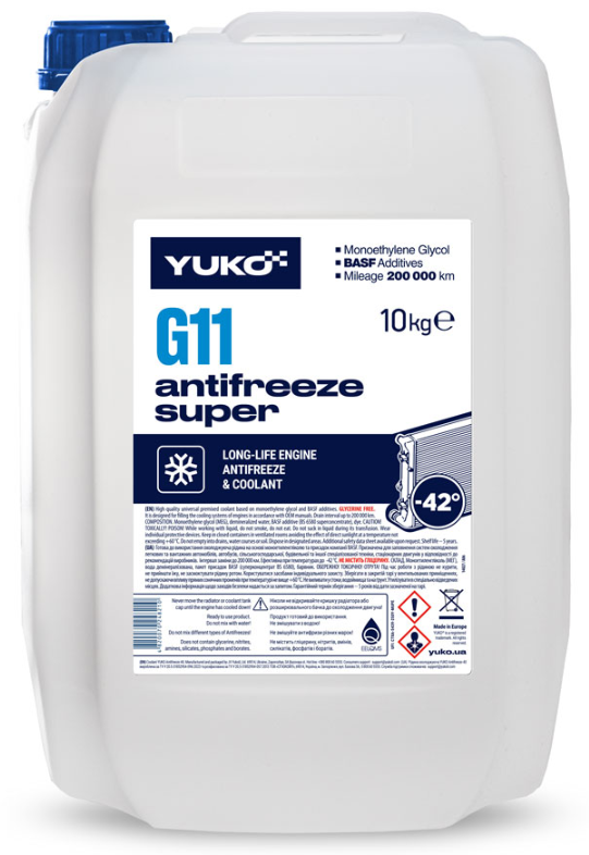 YUKO Antifreeze -40 Super G11синій 10кг каністра 10 кг