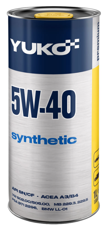 YUKO SYNTHETIC 5W-40  API SN/CF  1л метал
