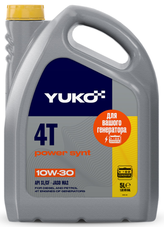 YUKO POWER SYNT 4Т 10W-30  API SL/CF, JASO MA2  5л