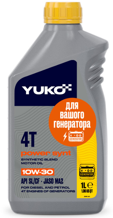 YUKO POWER SYNT 4Т 10W-30  API SL/CF, JASO MA2  1л