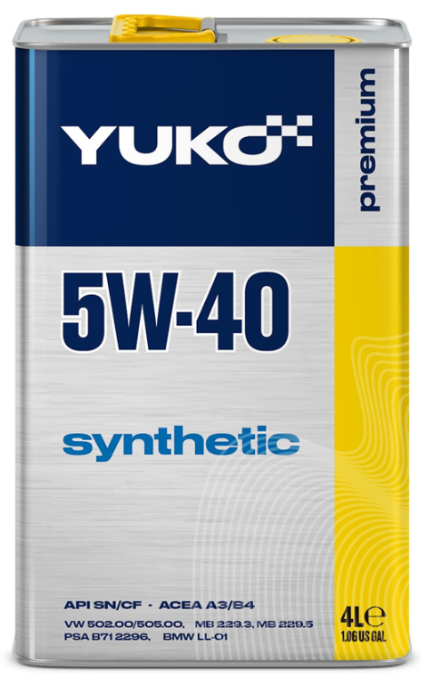 YUKO SYNTHETIC 5W-40  API SN/CF  4л метал