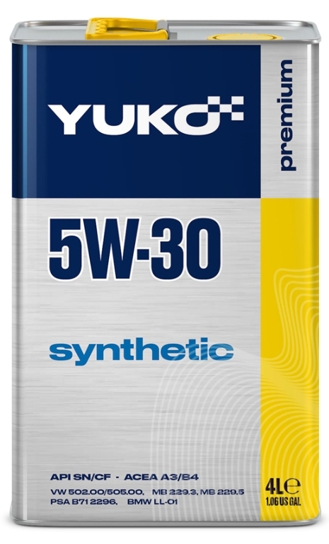 YUKO SYNTHETIC 5W-30  API SN/CF  каністра 4л жерсть