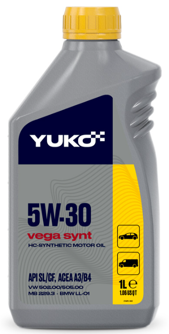 YUKO VEGA SYNT 5W-30  API SL/CF  каністра 1л ПЕ