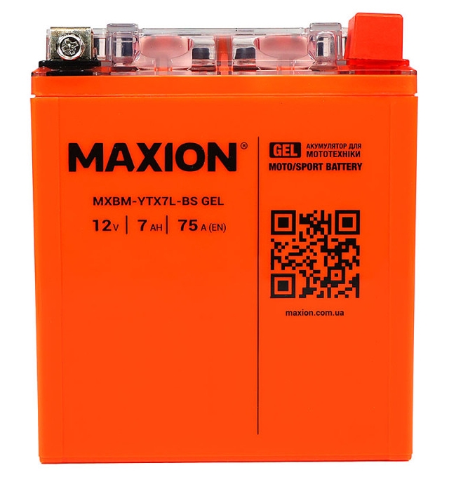 MAXION MXBM-YTX 7L-BS GEL 12V, 7Ah, 135А)