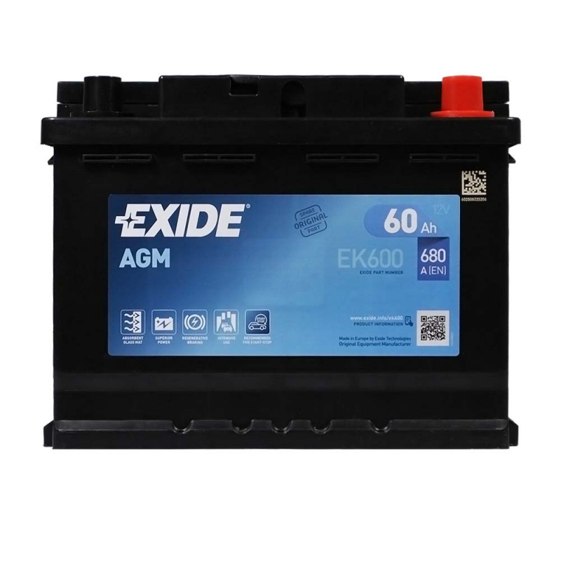 EXIDE Start-Stop AGM  (EK600)  60Аh 680A R+