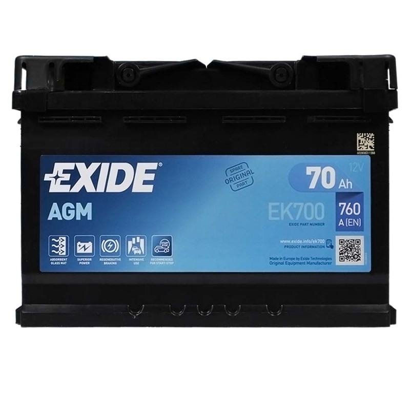 EXIDE Start-Stop AGM  (EK700) 70Аh 760A R+