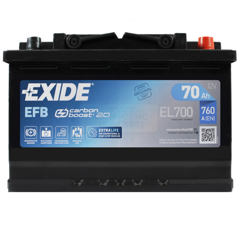 EXIDE Start-Stop EFB  (EL700) 70Аh 760A R+