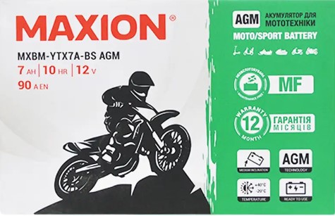 MOTO AGM  MXBM-YTX 7A-BS MAXION (12V 7AH 90A)