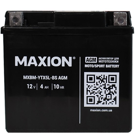 MOTO AGM MXBM-YTX 5L-BS MAXION (12V 5AH 70A) сухий з електрол.