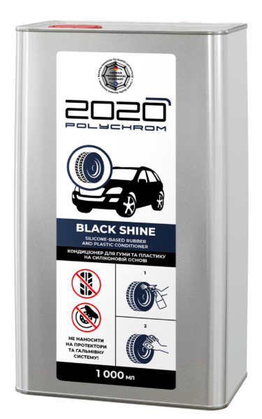 Polychrom 2020 Кондиціонер для гуми та пластику на силіконовій основі "BLACK SHINE", 1л. Ж/Б
