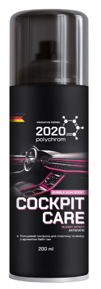 Polychrom 2020 Глянцевий поліроль для пластику Бабл гам"COCKPIT CARE ", 200 мл