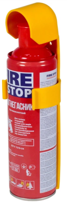 Вогнегасник F1-23 вуглекислотний FIRE STOP з  кріплення 500мл