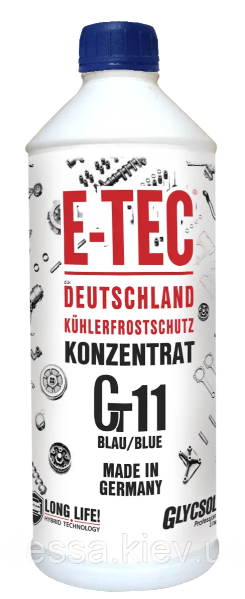 E-TEC Антифриз КОНЦЕНТРАТ Gt11 Glycsol кан. п/е 1,5 л. СИНІЙ