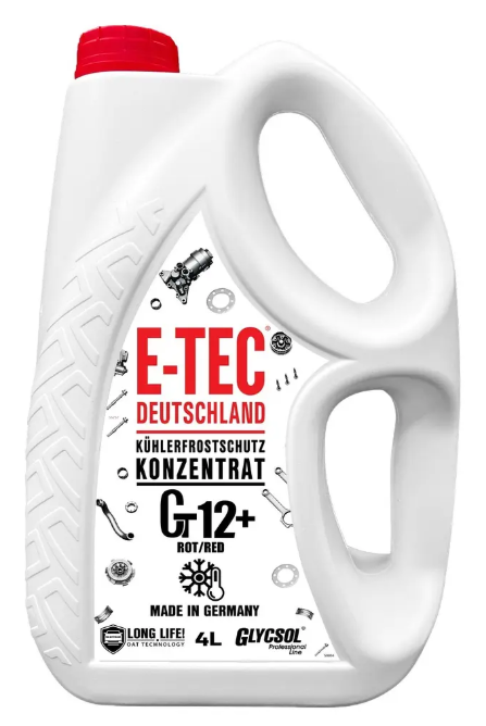 E-TEC Антифриз КОНЦЕНТРАТ Gt12+ Glycsol кан. п/е  4 л. ЧЕРВОНИЙ