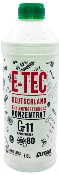 E-TEC Антифриз КОНЦЕНТРАТ CT11 Glycsol кан. п/е 1,5 л. ЗЕЛЕНИЙ