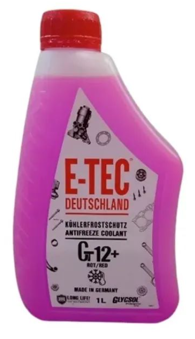 E-TEC  Антифриз -38 CT12+ ЧЕРВОНИЙ в 1л кан. п/е Made in Germany